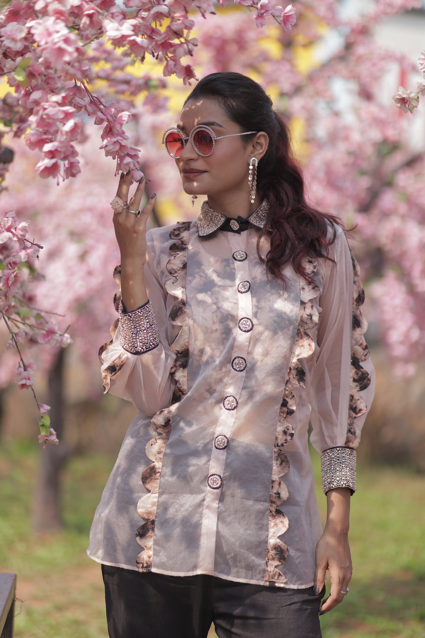 Shibhori Organza Co-Ord Set