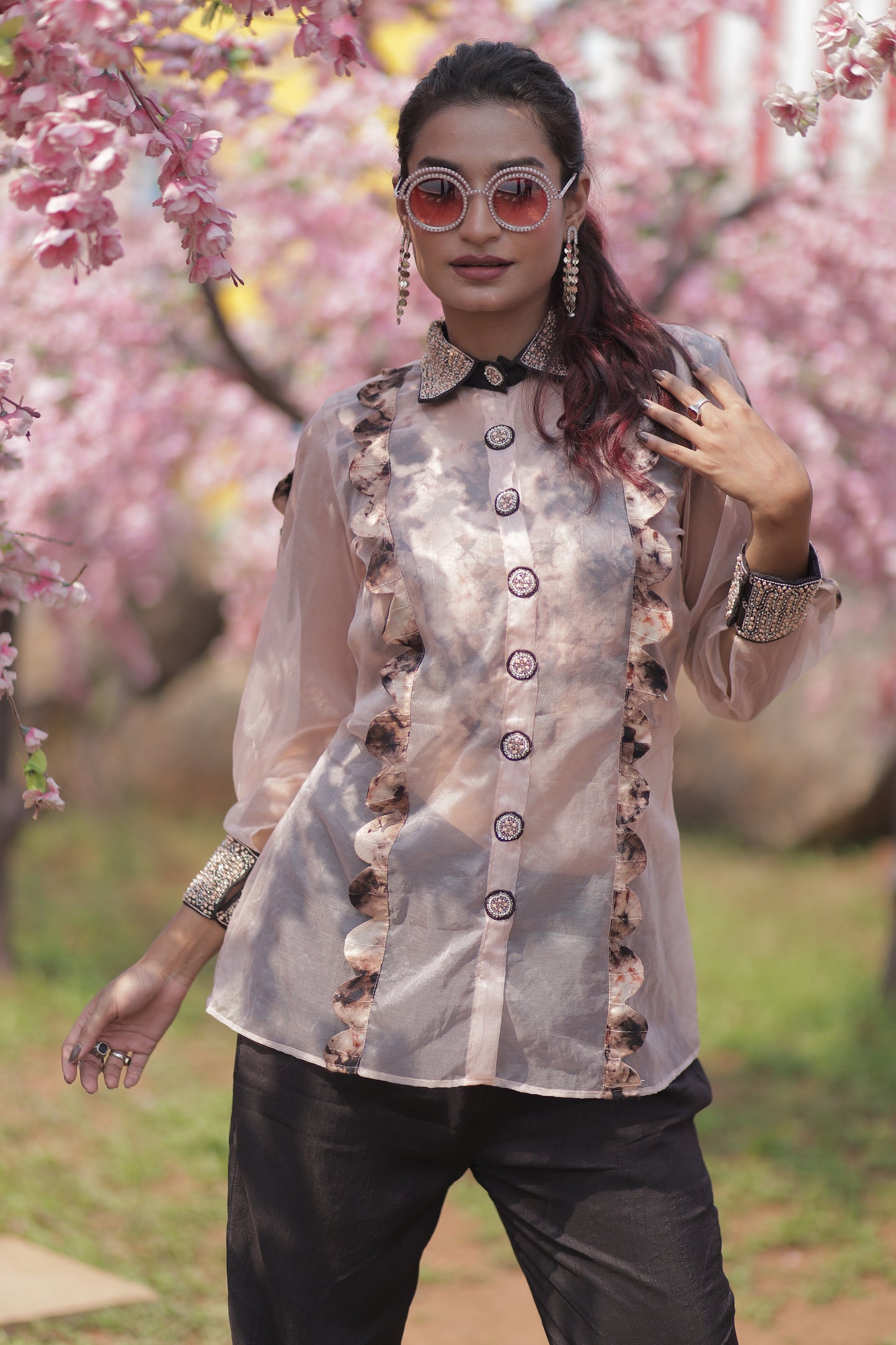 Shibhori Organza Co-Ord Set