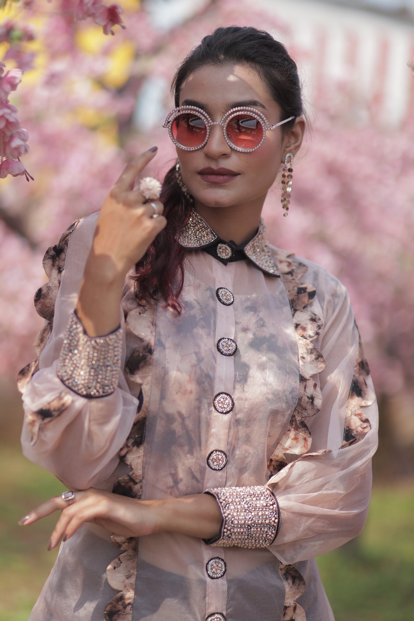 Shibhori Organza Co-Ord Set
