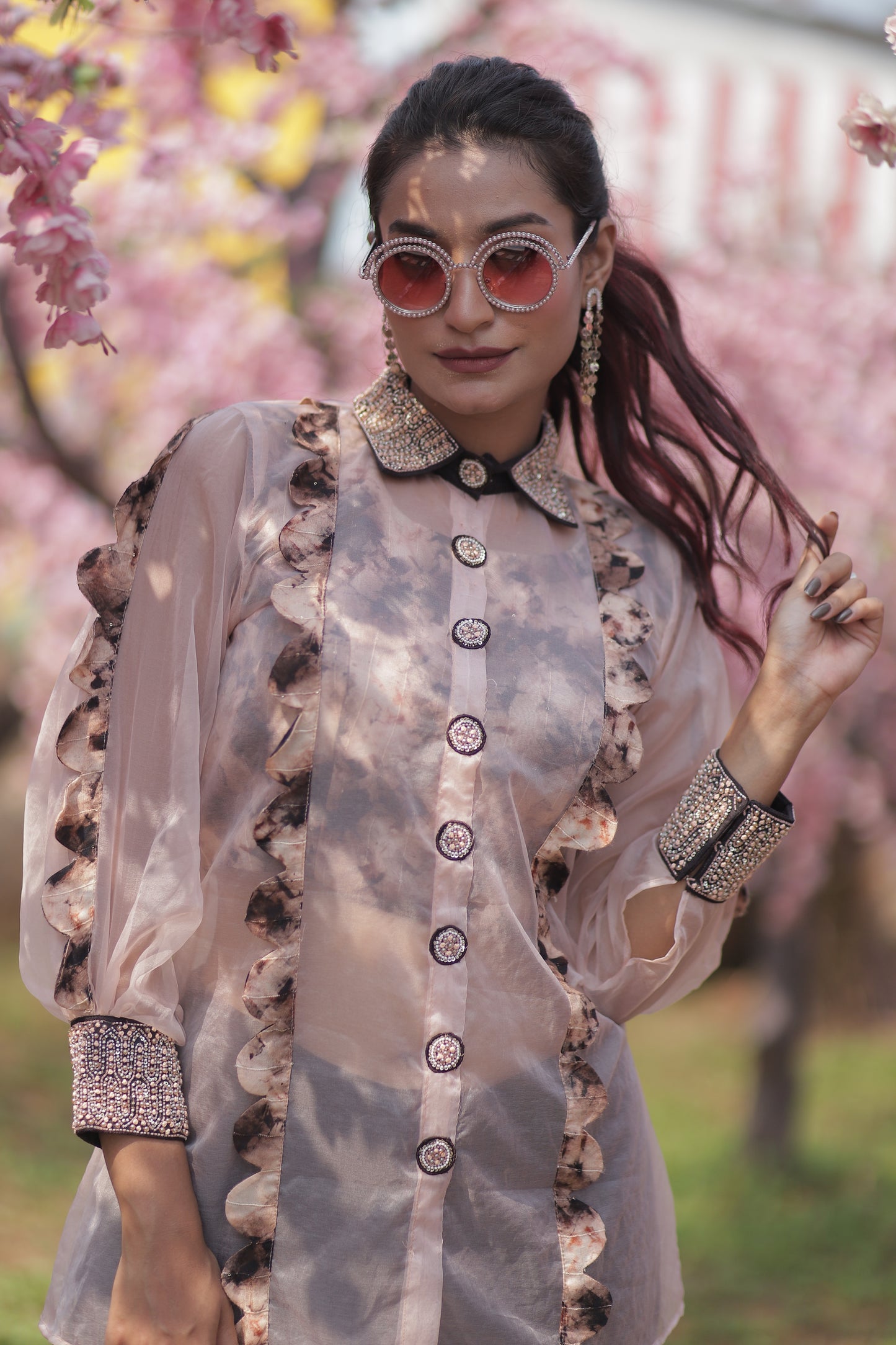 Shibhori Organza Co-Ord Set
