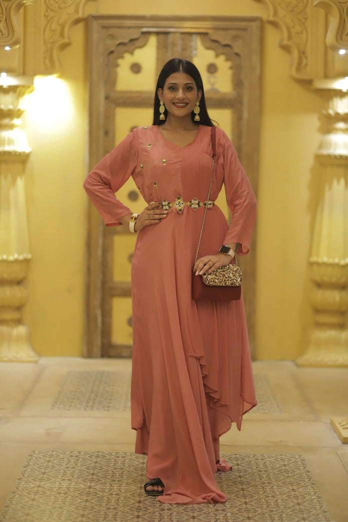 Asymmetrical Kurta with Plazzo Pants