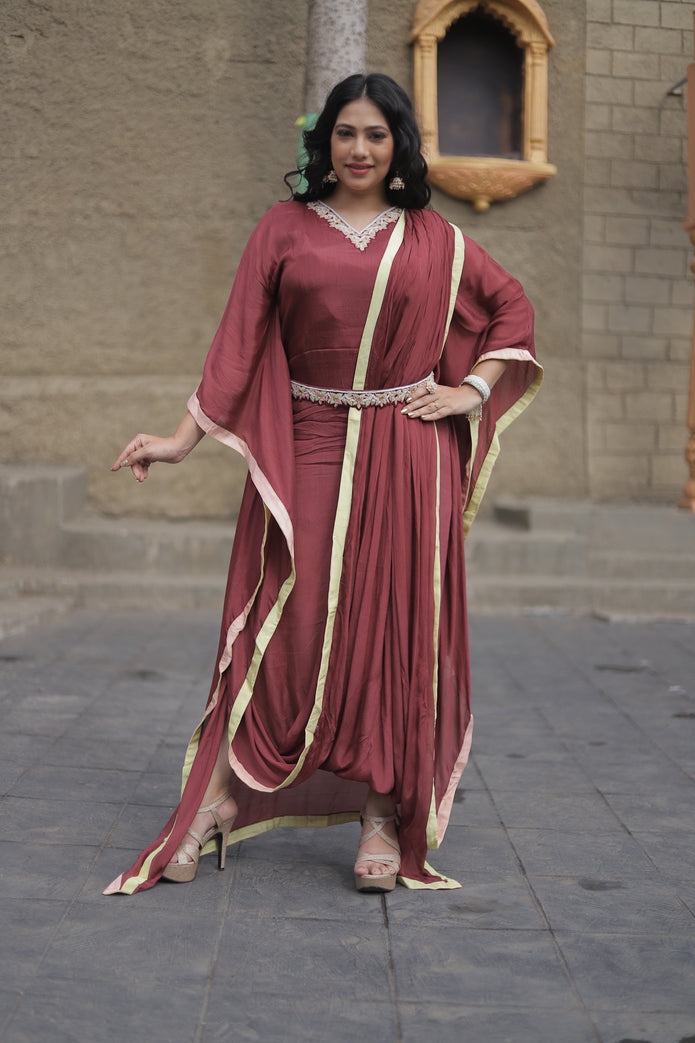 Draped Kaftaan with Belt
