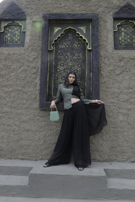 Crop Top avec poche et Palazzo