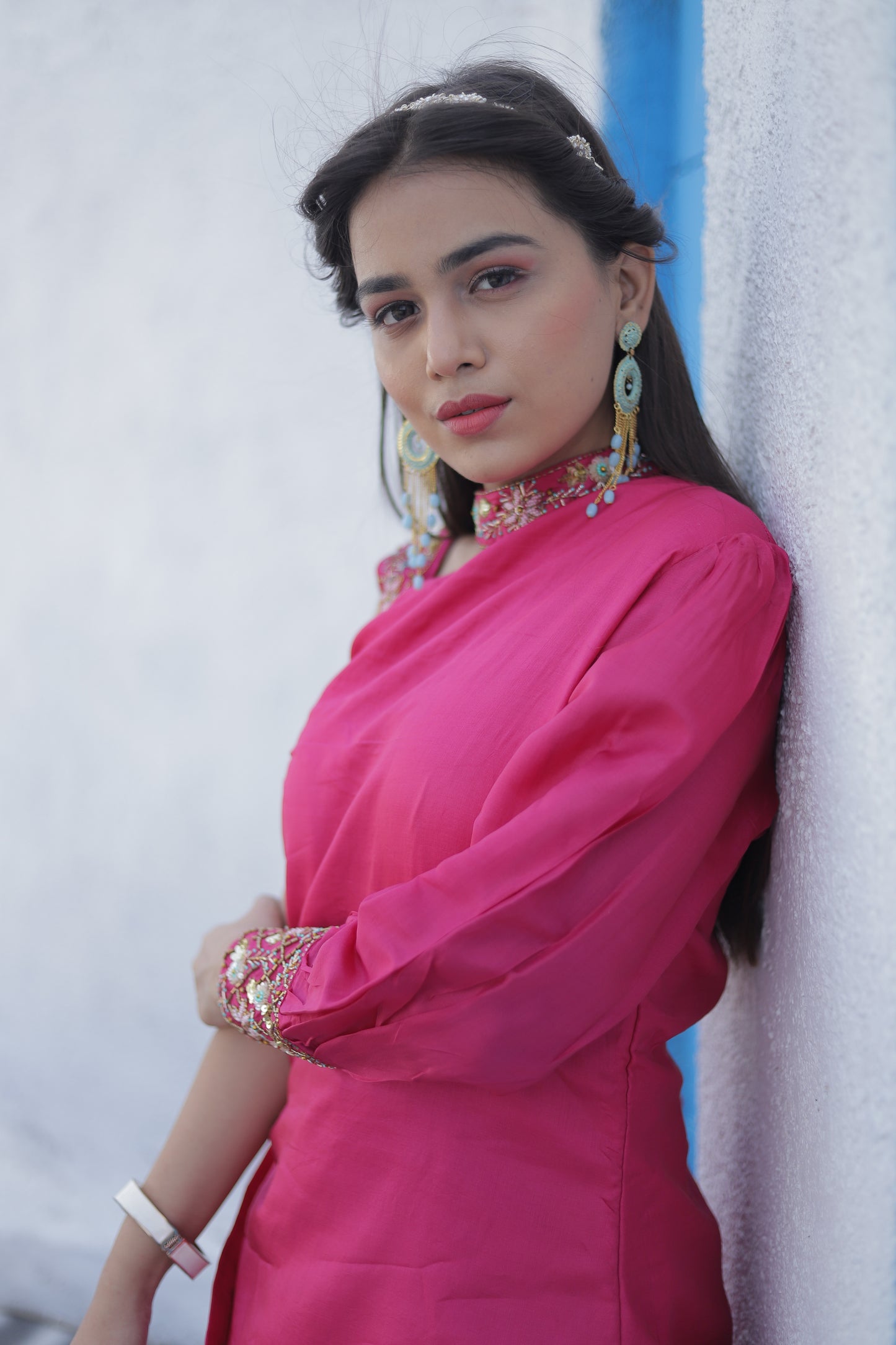 Asymmetrical Kurta with Pants