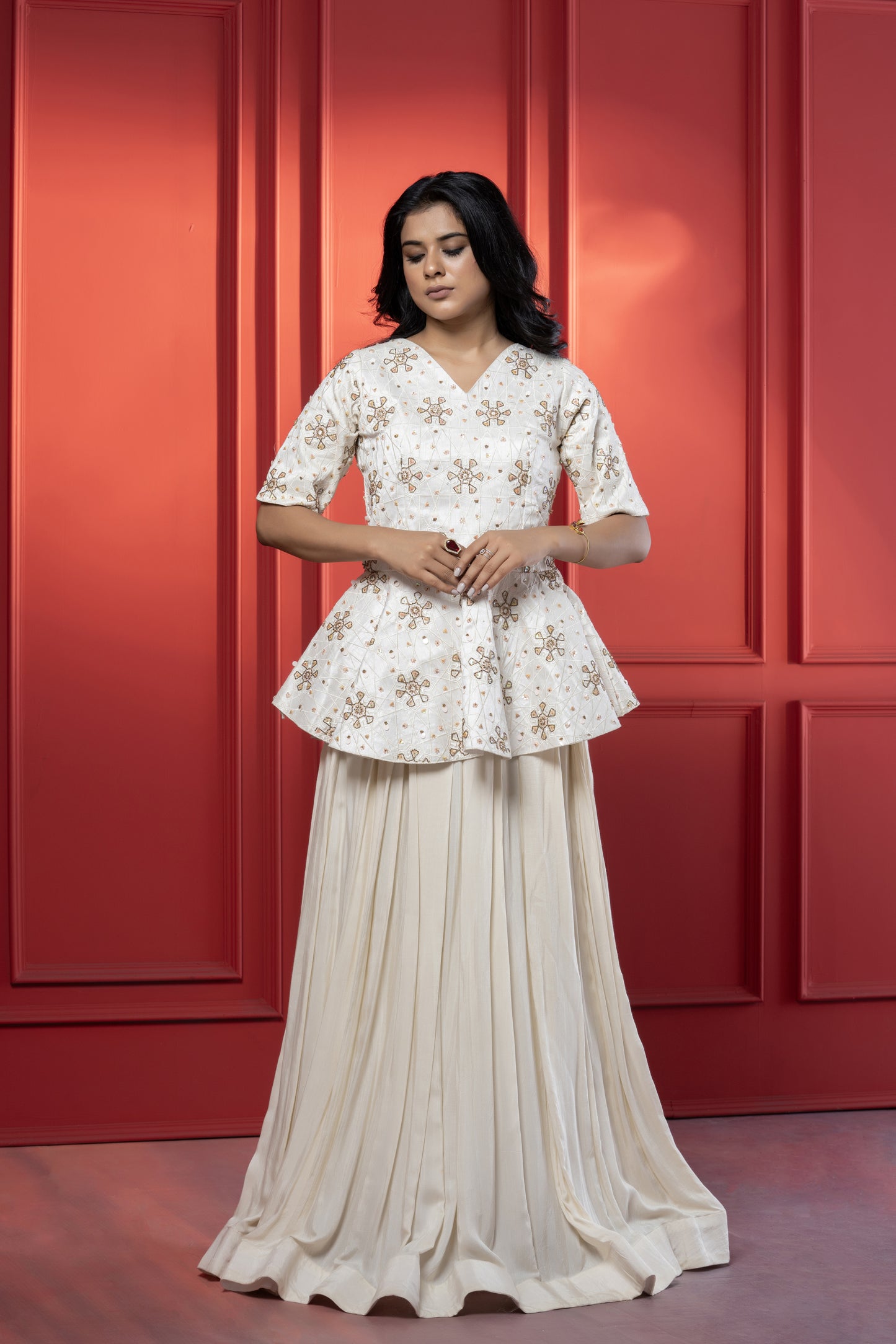 Monochromatic Peplum Style
