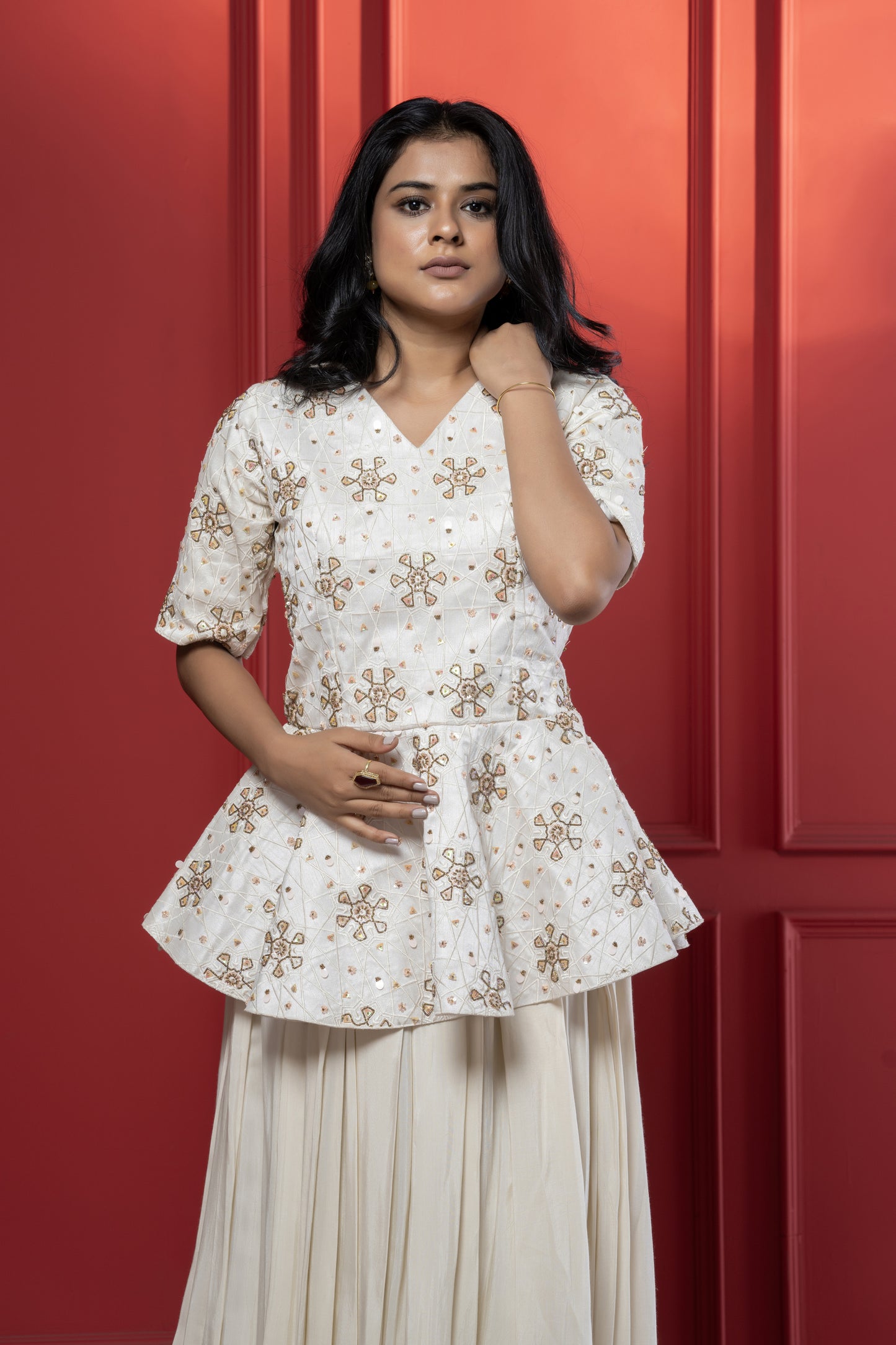 Monochromatic Peplum Style