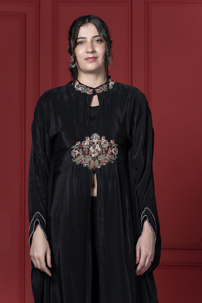 Black Patch Kaftan Set