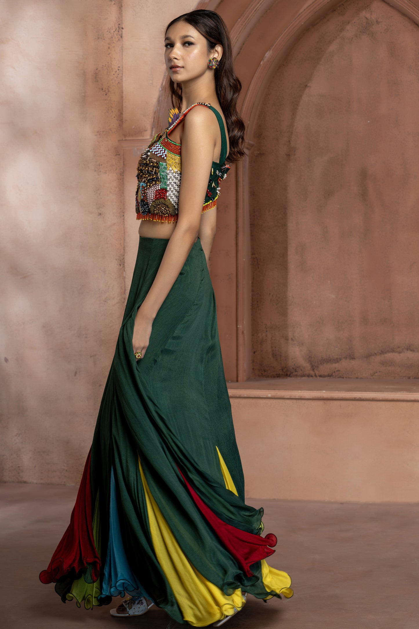 Multicoloured Lehenga Set