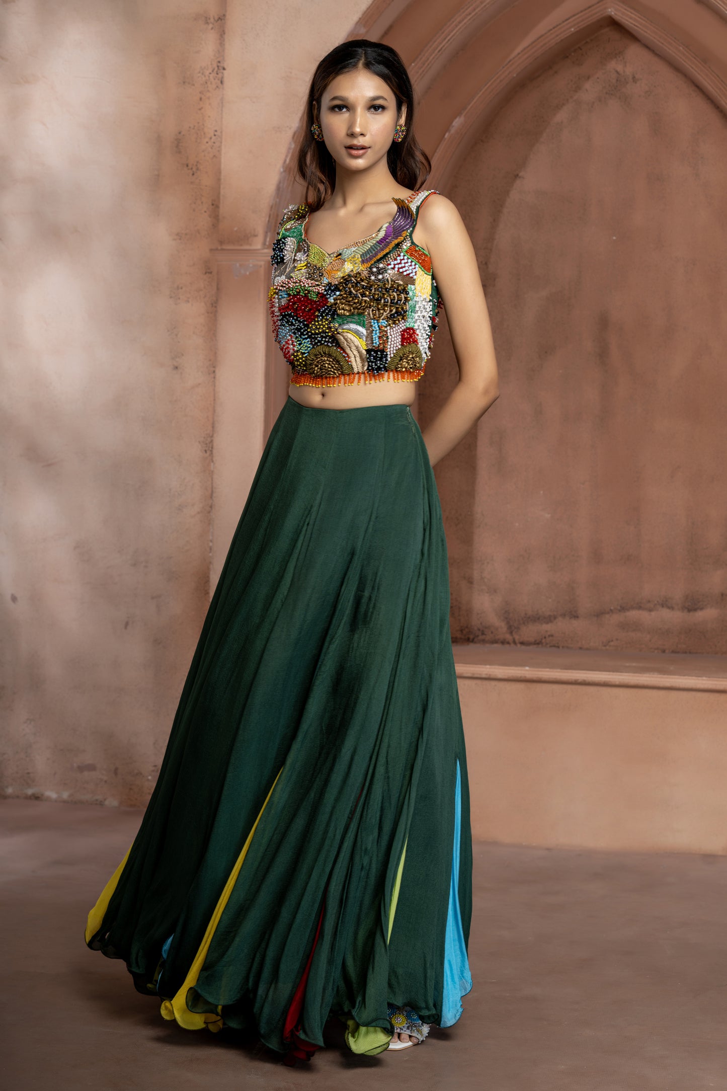 Multicoloured Lehenga Set