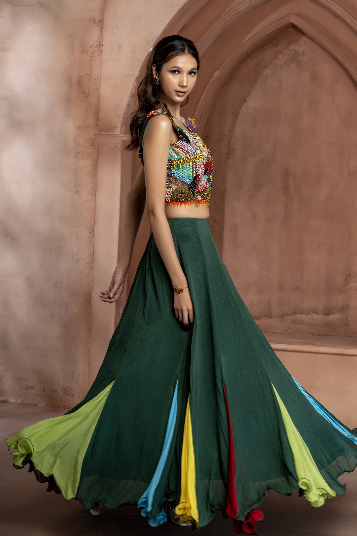 Multicoloured Lehenga Set