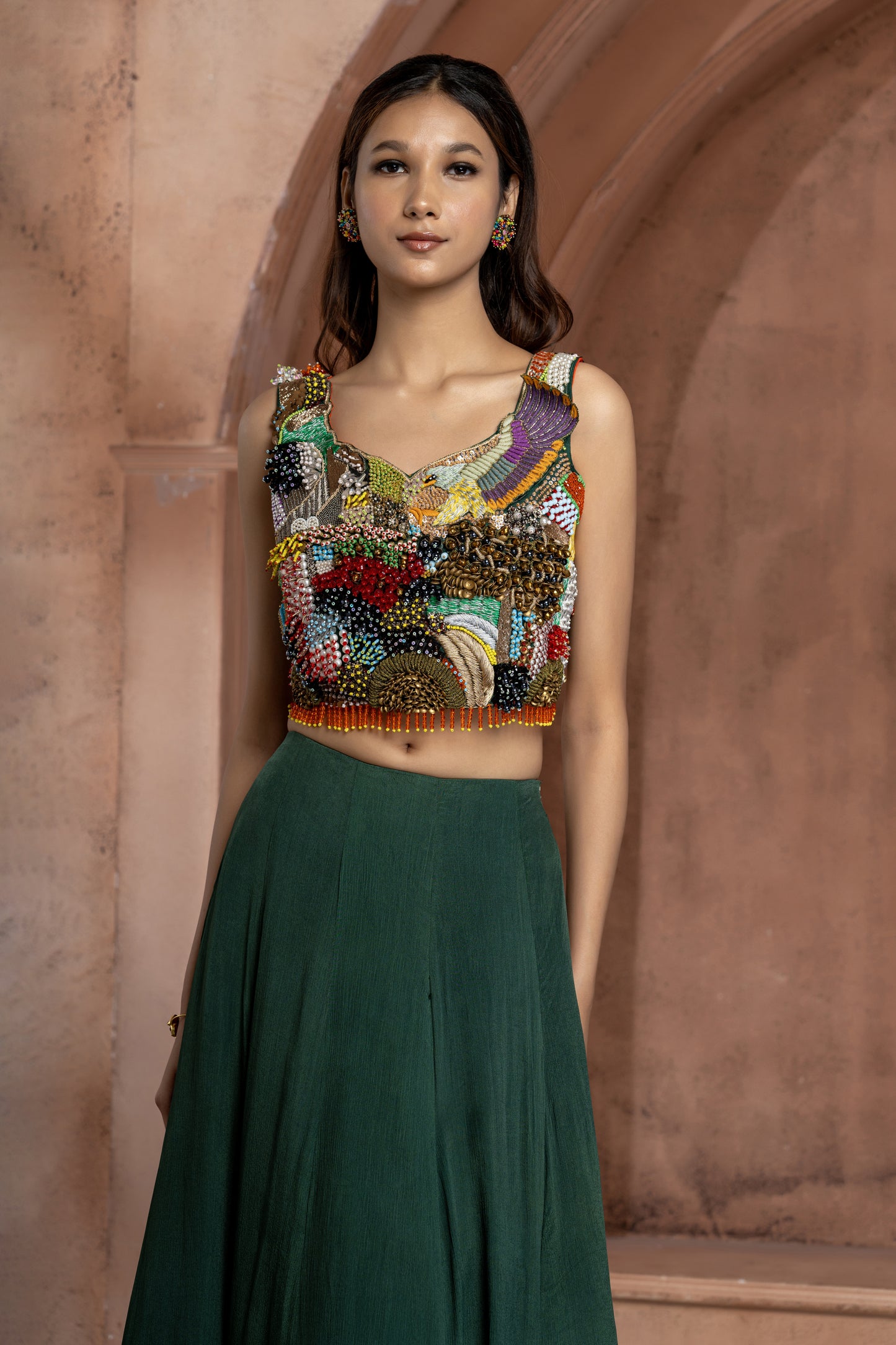 Multicoloured Lehenga Set