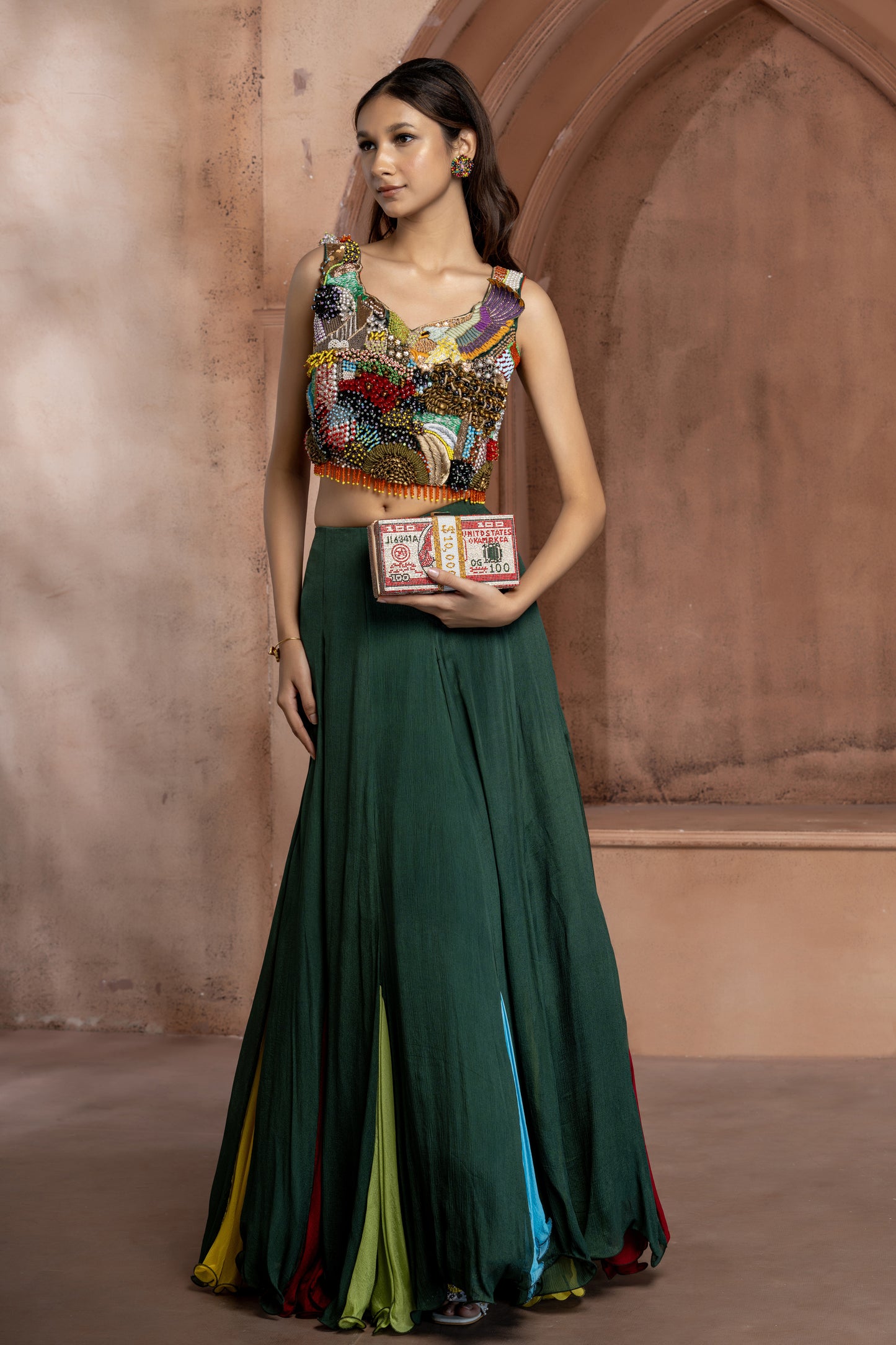 Multicoloured Lehenga Set