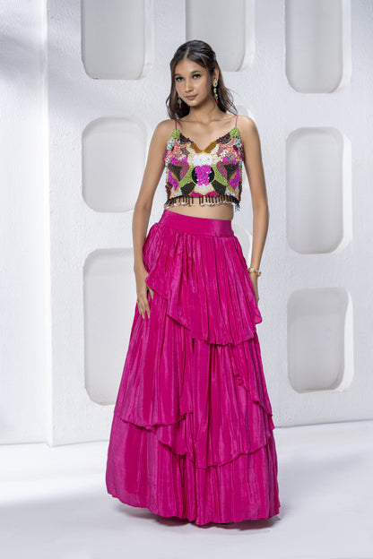 Fuchsia Lehenga Set