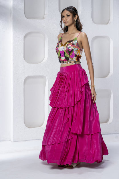 Fuchsia Lehenga Set