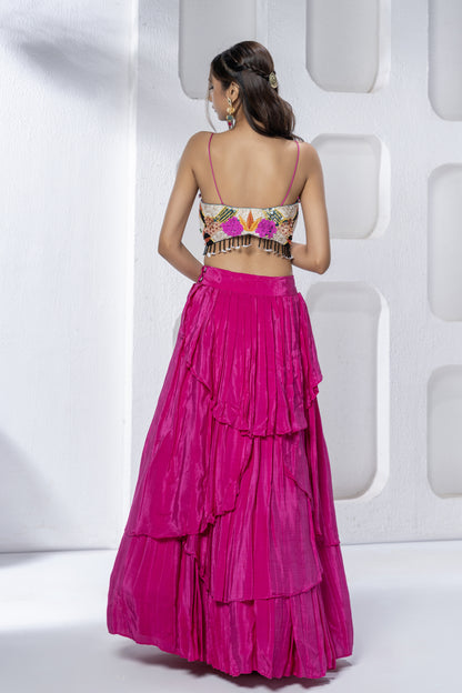 Fuchsia Lehenga Set