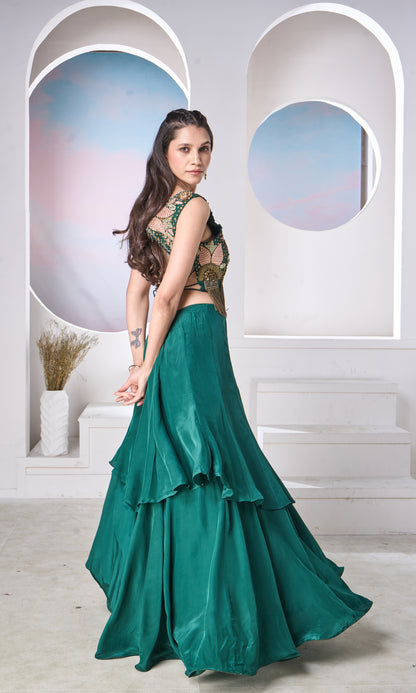 Emerald Green Lehenga Set