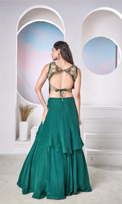 Emerald Green Lehenga Set