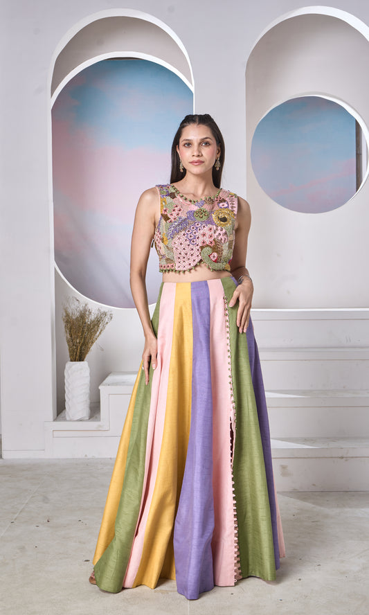 Pastel Multi-Color Lehenga