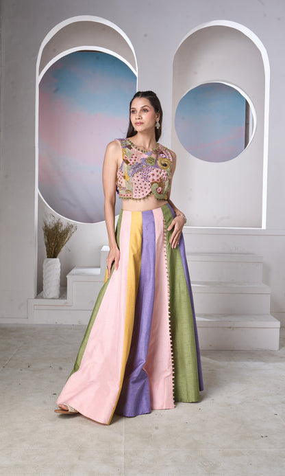 Pastel Multi-Color Lehenga