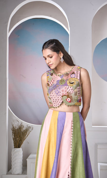 Pastel Multi-Color Lehenga