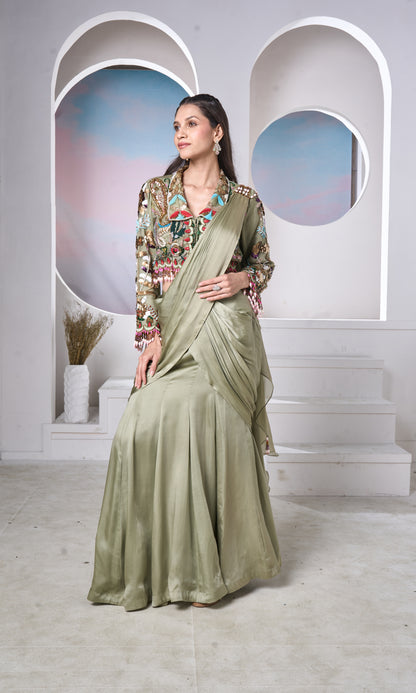 Sage Sari, Statement Blouse