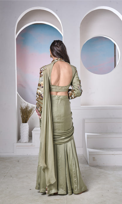Sage Sari, Statement Blouse