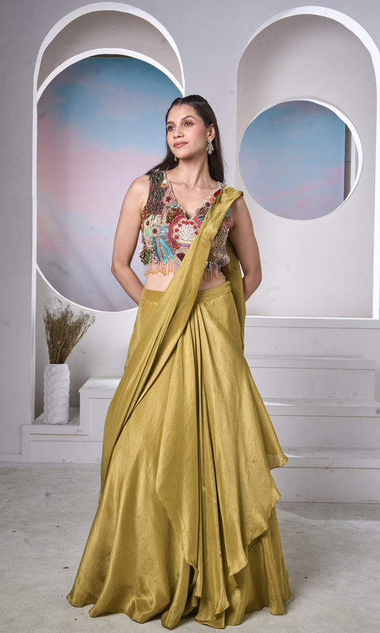 Olive-Gold Lehenga Glam