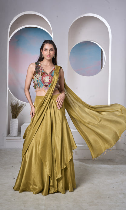 Olive-Gold Lehenga Glam