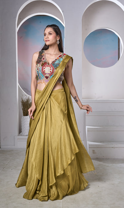 Olive-Gold Lehenga Glam