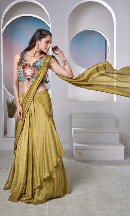 Olive-Gold Lehenga Glam