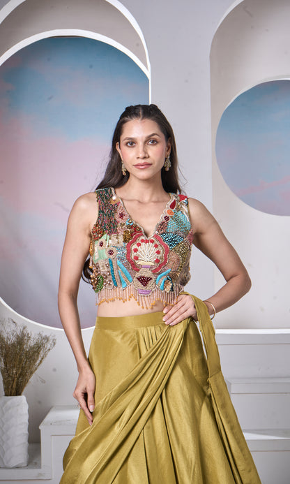 Olive-Gold Lehenga Glam