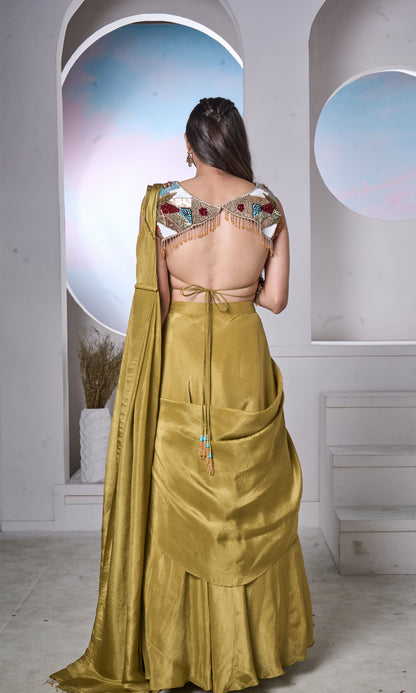 Olive-Gold Lehenga Glam