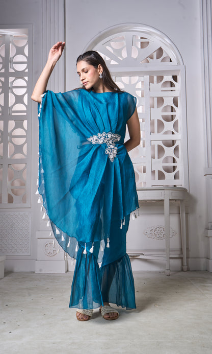 Teal Draped Glam
