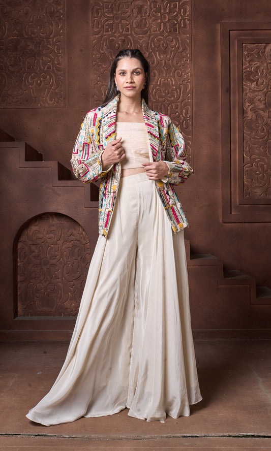 Ensemble blazer brodé
