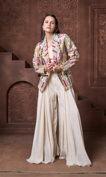 Ensemble blazer brodé
